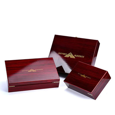 High Gloss Piano Paint Custom Wooden Gift Boxes With Custom Laser Logo