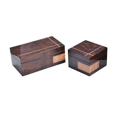 Cherry Walnut Wood Custom Wooden Gift Boxes For Ring Watch Jewelry Storage