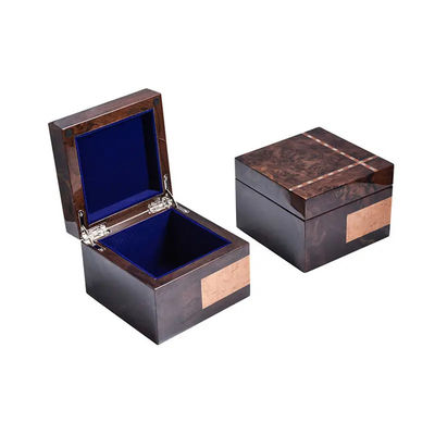 Cherry Walnut Wood Custom Wooden Gift Boxes For Ring Watch Jewelry Storage