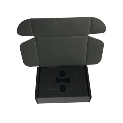 Black Folding Corrugated Cardboard Box Recyclable With String Handle