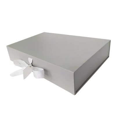 Custom Logo Printed Folding Magnetic Gift Box With Ribbon FSC Certified