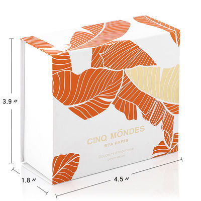 Clamshell Kraft Paper Foldable Paper Box Square Shape Magnetic Closure Box With Gold Foil LOGO