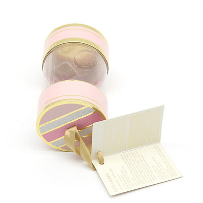 Luxury Custom Printed Pink Paper Tube Cylinder Box Paper Tube Packaging Box With PVC
