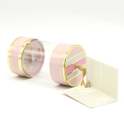 Luxury Custom Printed Pink Paper Tube Cylinder Box Paper Tube Packaging Box With PVC