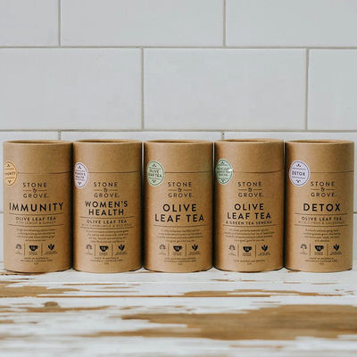 Custom Food Grade Herbal Tea Paper Tube Sealed Kraft Paper Cylindrical Tube Packaging Container