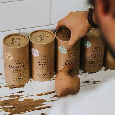 Custom Food Grade Herbal Tea Paper Tube Sealed Kraft Paper Cylindrical Tube Packaging Container